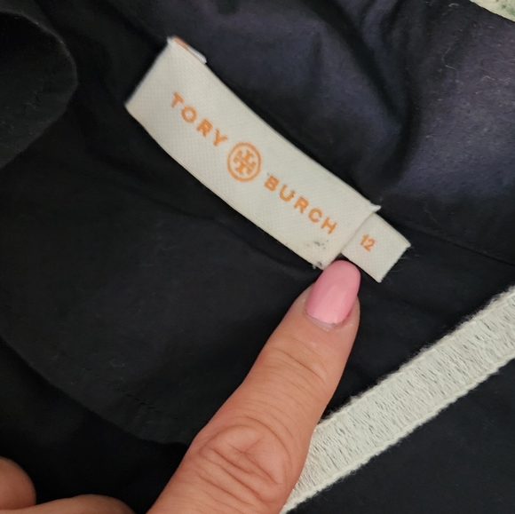 Tory Burch Black Tunic with White Embroidery and Intricate Pearl Beading 12 - Picture 6 of 6